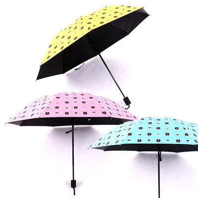 布朗熊全自动八骨三折晴雨伞黑胶遮阳防晒太阳伞可爱小熊雨伞定制|ms