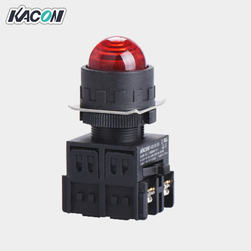 现货批发Kacon/凯昆K22-17信号灯安装孔22圆指示灯 塑料 按钮开关