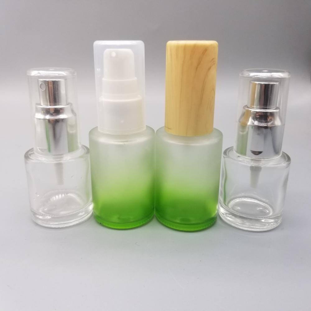 15ml/30ml 绿色乳液精华分装瓶，按压瓶/喷瓶