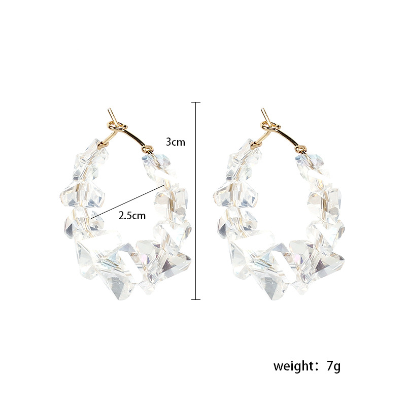 Korea S925 Silver Needle Natural White Crystal Exaggerated Earring For Women display picture 1