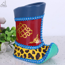 新疆旅游纪念品民族风手工缝制笔筒靴蒙古靴小礼品储物罐零钱罐
