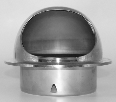 不锈钢加厚外气口 卫生间排气出风口 外墙防风帽100~200mm|ms