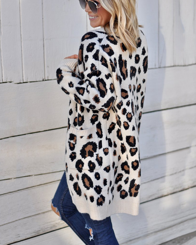 Leopard Sweater Cardigan NSMMY82826