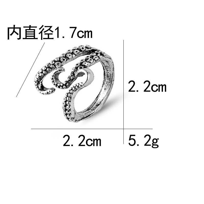 Außenhandel Hot Style Ring Ring Europäische Und Amerikanische Persönlichkeit Mode Retro Herren Octopus Ring Legierung Gelenk Ring display picture 1