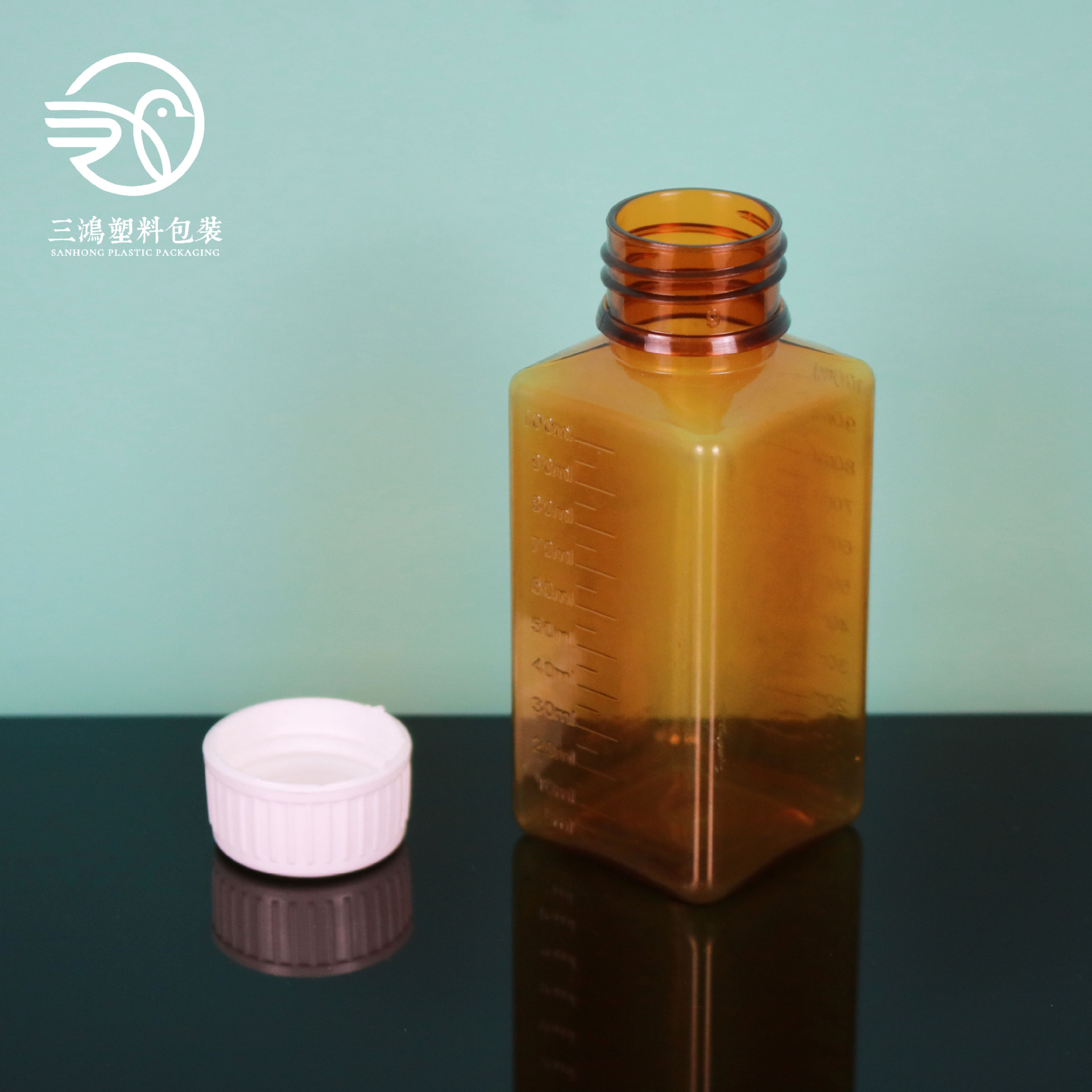 100ml口服固体药用瓶 PET片剂胶囊包装瓶 带刻度方形塑料瓶-阿里巴巴