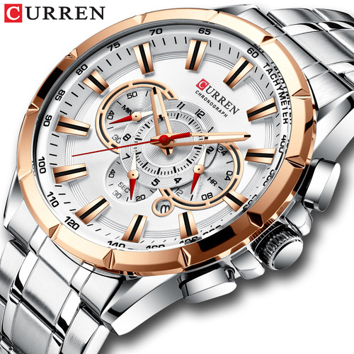 Curren/Carren 8363 men's watch six-hand quartz watch business calendar steel band watch foreign trade men's watch