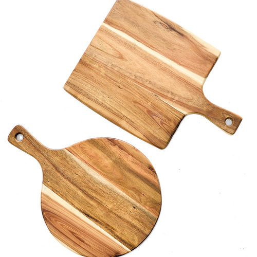 Factory direct sales wooden pizza board round snack fruit cutting board western bread steak solid wood tray