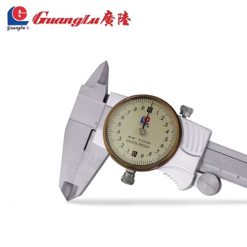 [广陆带表游标卡尺 高精度游标卡尺不锈钢代表卡尺0-150/200/300]