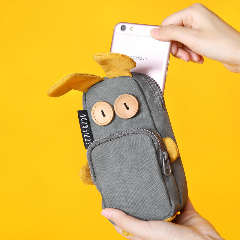 Tres-color parche lápiz caso estilo coreano creativo divertido conejo chica lápiz bolsa de gran capacidad lindo estudiante papelería caja