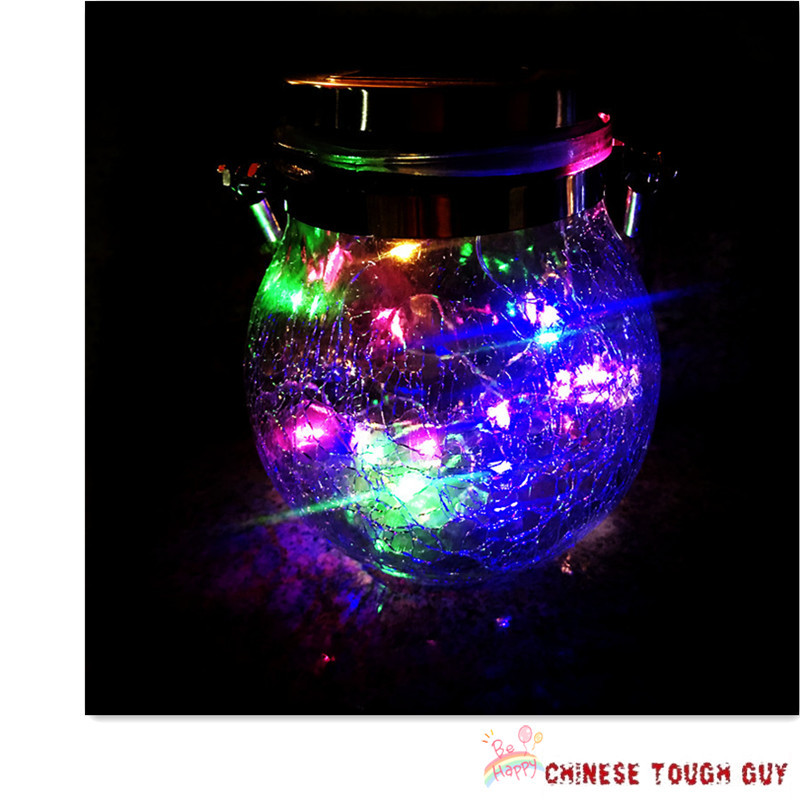 Cross-border outdoor solar glass bottle lamp, street lamp, copper wire lamp, crack solar outdoor special decoration, camping detail image 11
