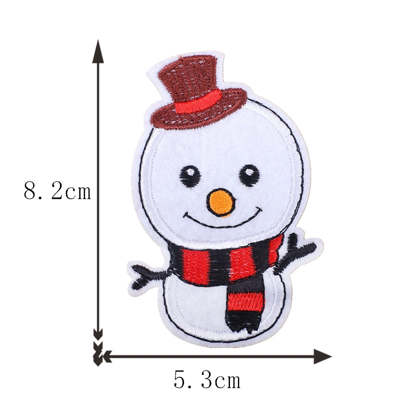 Hot-selling Christmas series embroidered fabric patch cartoon Christmas reindeer snowflake patch shiny embroidery badge wholesale iron-on