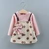 Autumn dress, cute set with bow, children's clothing, long sleeve