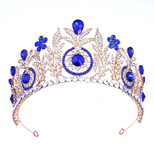 Wedding party bridal crown luxury alloy leaves with diamond crown deserves to act the bride