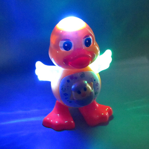 The same style singing, dancing and swinging cartoon duck with electric light and music street stall hot selling wholesale toys