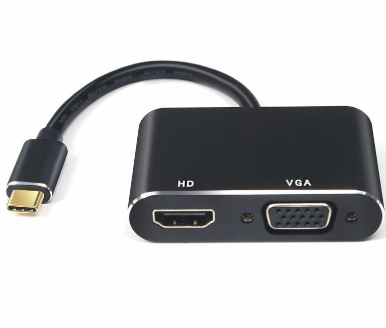 Подходящий кабель-адаптер USB-C двухсторонний Type-C к HDMI VGA HDMI высокого разрешения USB 3