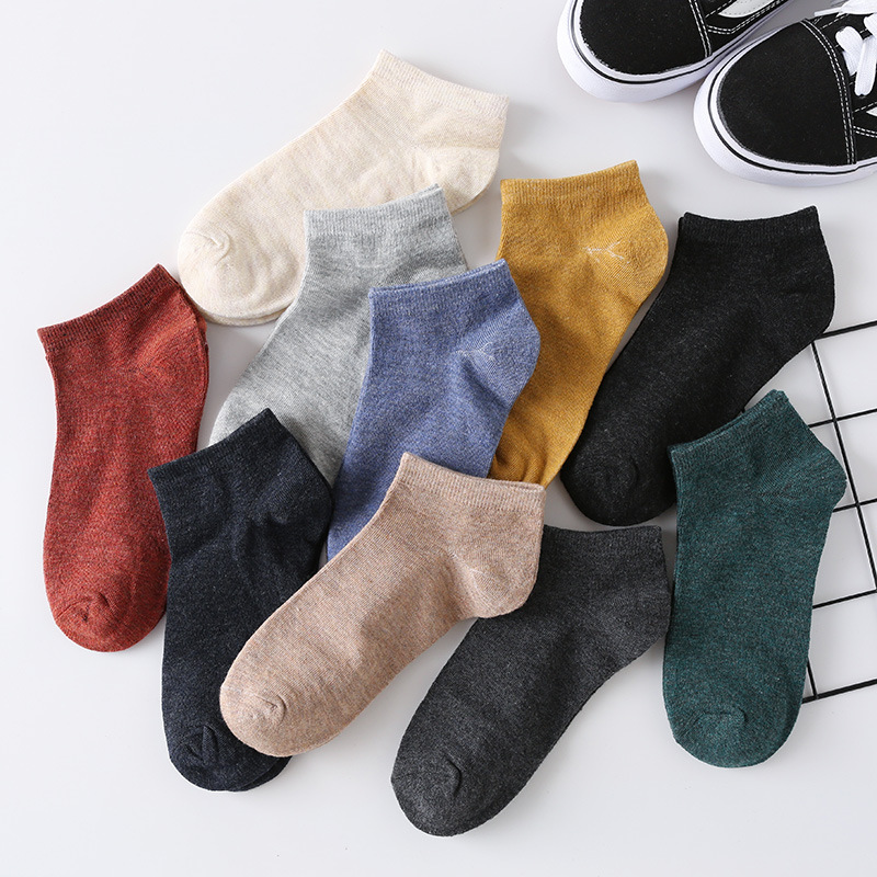 Men's Boat Socks Naked Socks Solid Color Invisible Shallow Mouth Socks Cotton Sports Socks