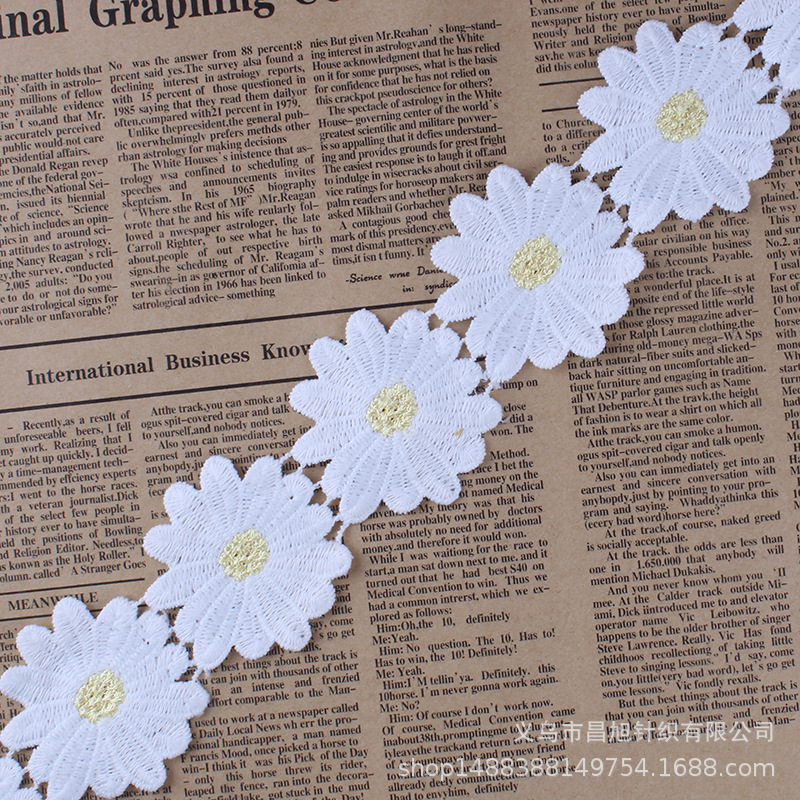 5cm花朵刺绣花边DIY服装装饰辅料花边牛奶丝条码花个手工手工DIY
