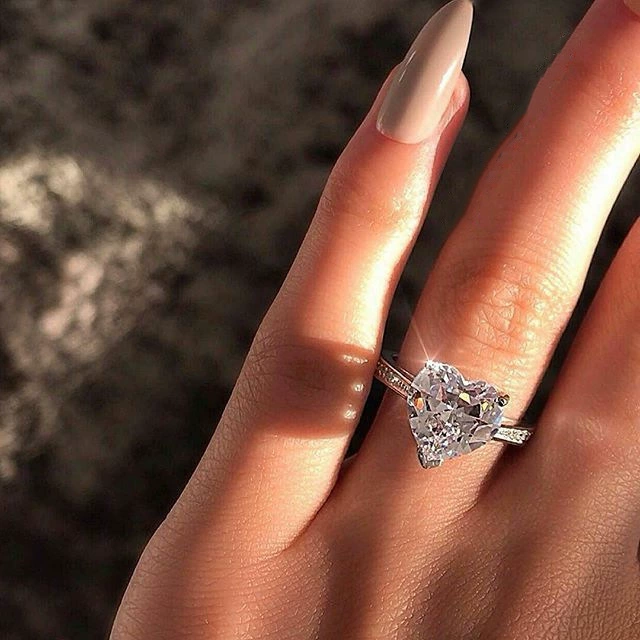 Покрытие камнем, цирконий сердце, кольцо, аксессуар, Aliexpress, wish, европейский стиль