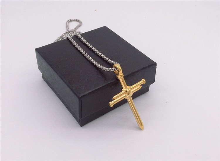 Cross Pattern 1 Piece 35*47mm 304 Stainless Steel 18K Gold Plated Cross Polished Pendant
