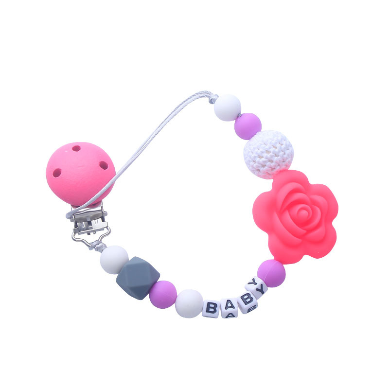 Bebé chupete anti-gota cadena bebé juguete de silicona chupete clip anti-gota banda Chew música anti-perdido cadena Nuevo