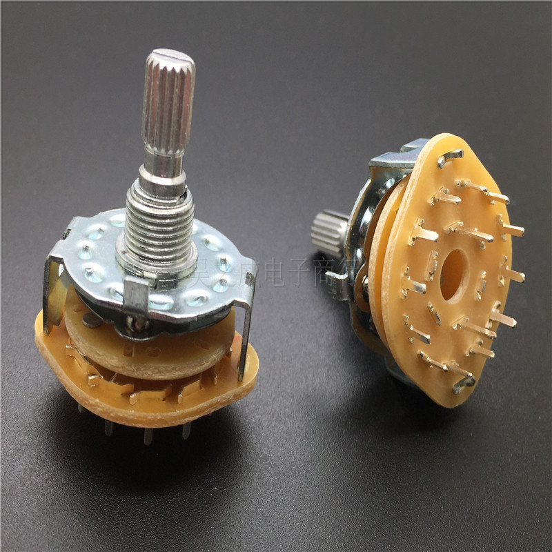 RS25波段开关 开关转换 2刀6档位 舞台灯光转换开关 柄长20MM 2x6