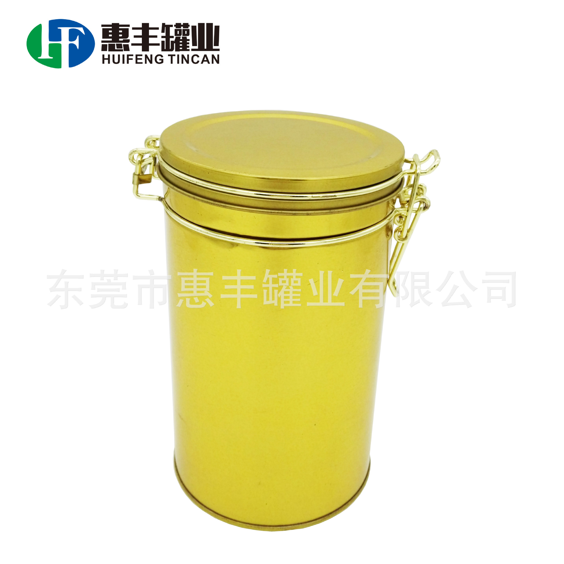 生产带铁线扣茶叶罐直径95MM密封圆罐 咖啡铁罐糖果铁盒tin box