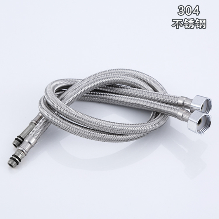 304 stainless steel water inlet hose high pressure pipe faucet hot and cold tip hardware belongs to braided pipe upper pipe copper head