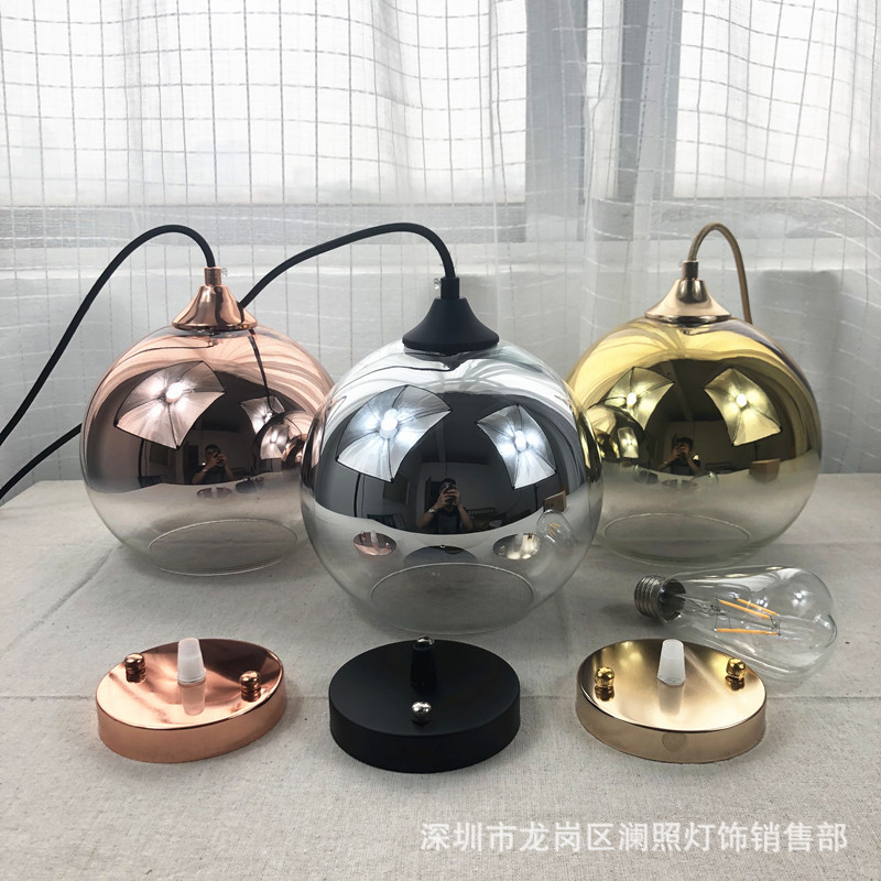 北欧后现代圆球吊灯简约卧室床头创意吧台餐厅轻奢颜色渐变玻璃灯-阿里巴巴