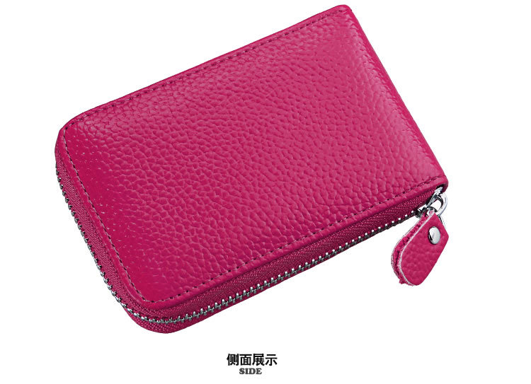60g Weight Zipper Closure Type Business Occasion Genuine leather Material Solid Color Pattern Unisex Gender Coffee, Royal Blue, Orange, Dark Blue, Pink, Purple, Red, Green, Yellow, Black Color Unisex Solid Color Genuine Leather Coffee Royal Blue Orange Zipper Card Holders 53