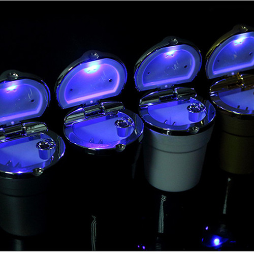 Multifunctional car ashtray with LED light and cover air outlet creative car ashtray with high temperature resistance