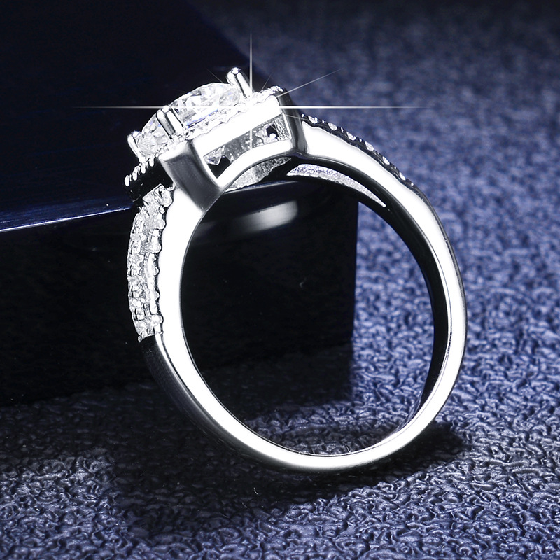 Daily Occasion 925 Sterling Silver Material Zircon 925 Sterling Silver Rings Square Knot Rings