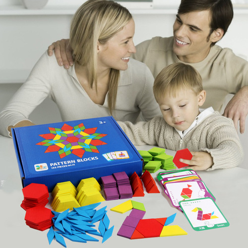Children's early education educational development puzzle 155-piece creative shape puzzle with various geometric shapes tangram toy