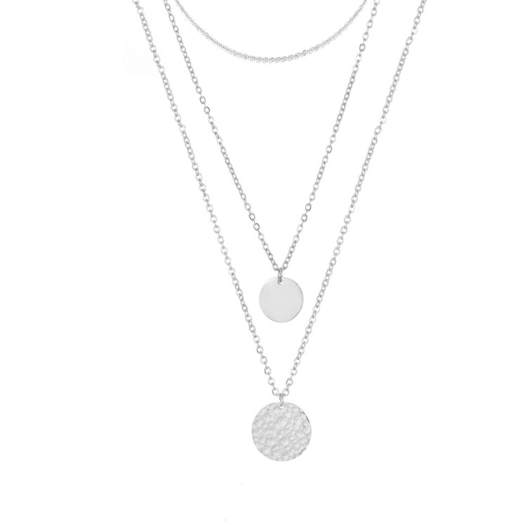 Emanco Europäische Und Amerikanische Grenz Überschreitende Neue Layered Necklaces Geometrische Runde Anhänger Schmuck Großhandel display picture 3