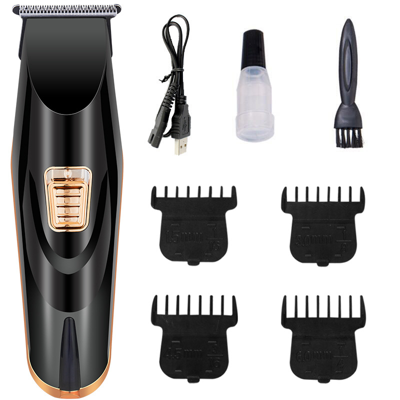 Professional salon electric hair clipper with 0-blade head for clean-shaven shaping and grooming