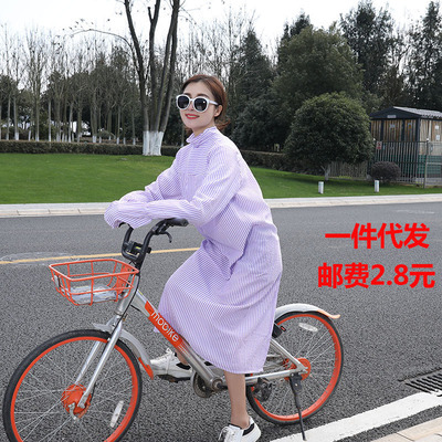 韩版夏季防晒衣 长款创意防晒服连手户外骑车防晒防紫外线外套