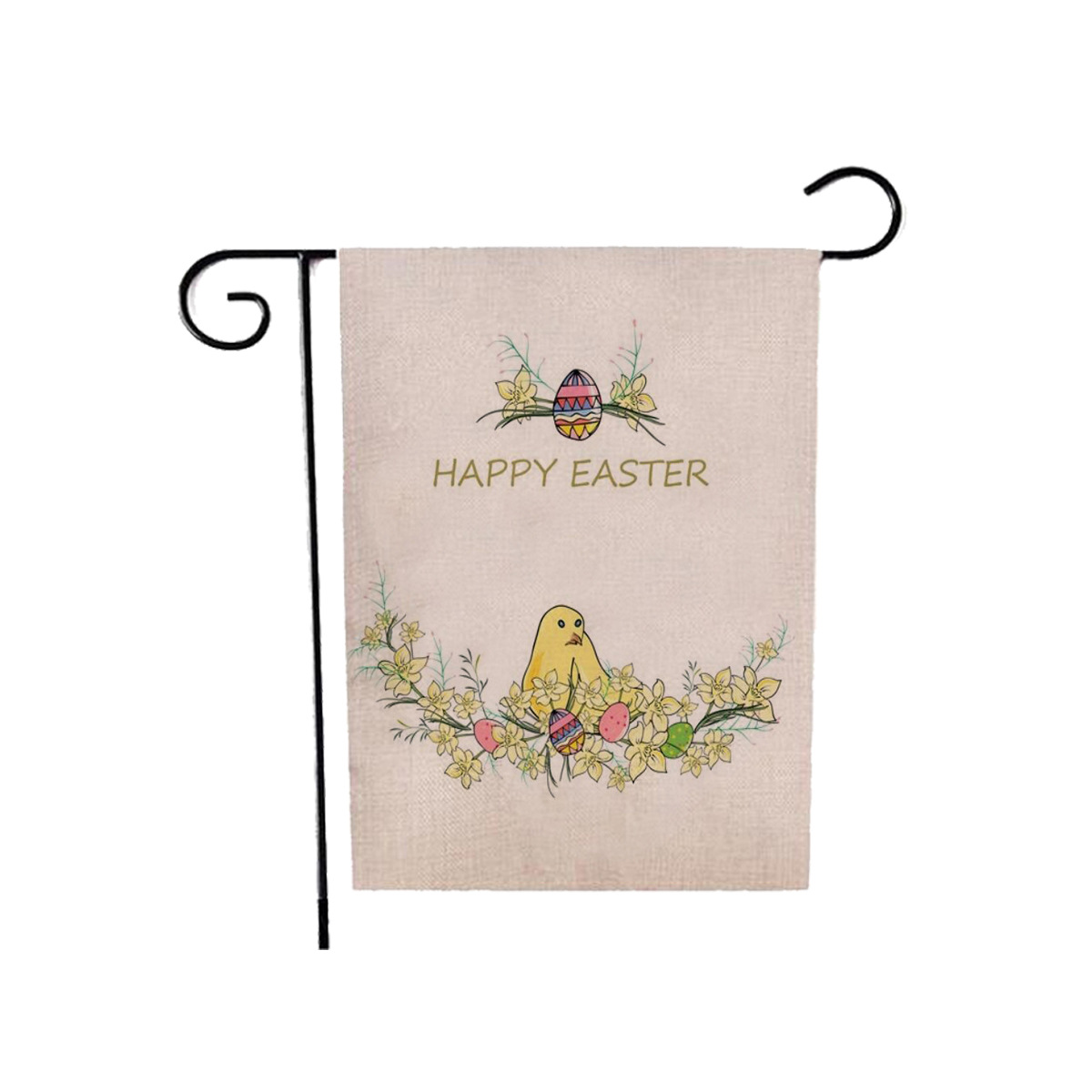 75g Weight Flag Event & Party Supplies 1 Piece, 47*32cm Quantity Linen Material Easter Festival Rabbit, Letter Pattern Cute Style Easter Cute Rabbit Letter Linen Flag Party Supplies Decorations 1 Piece 47*32cm 13