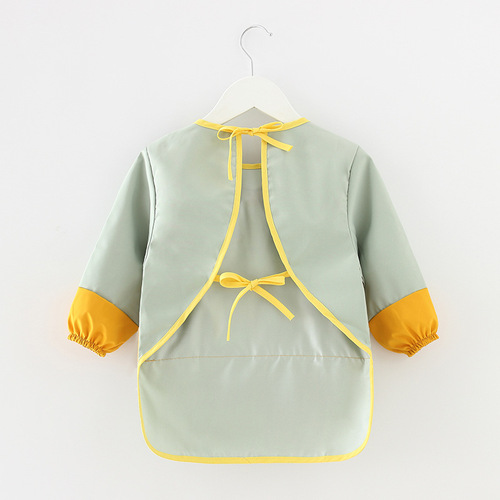Baby eating smock, waterproof and anti-dirty, children's painting coat, long-sleeved girl's bib, rice pocket, reverse dressing