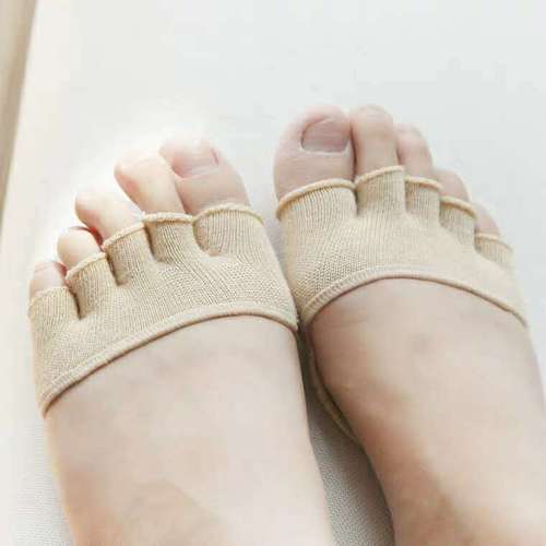 Wholesale socks women's front foot half invisible socks cover open toe five finger socks foot pads cotton high heels absorb sweat half palm