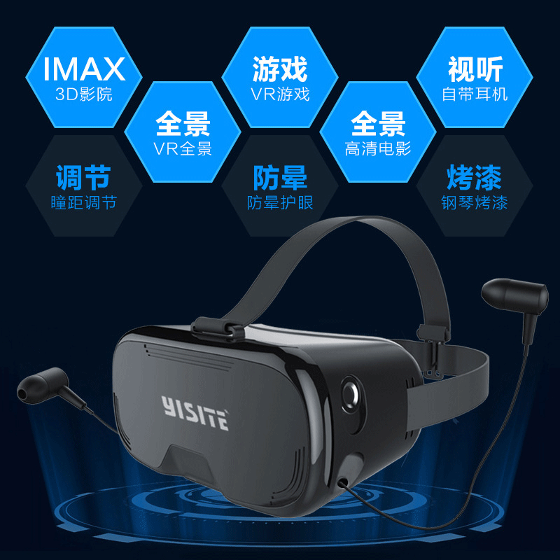 厂家直销VR box眼镜全景高清增强现实感3D私人影院头戴式vr游戏机|ms