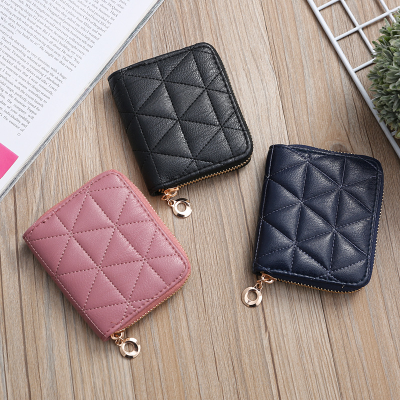 Korean Clutch Bag Mini Embroidered Geometric Rhombus Bag Card Bag Coin Purse display picture 27