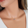 Fashionable blue necklace, European style, simple and elegant design