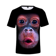 厂家直销跨境热销数码3D印花短袖  潮流恶搞大猩猩男款T恤