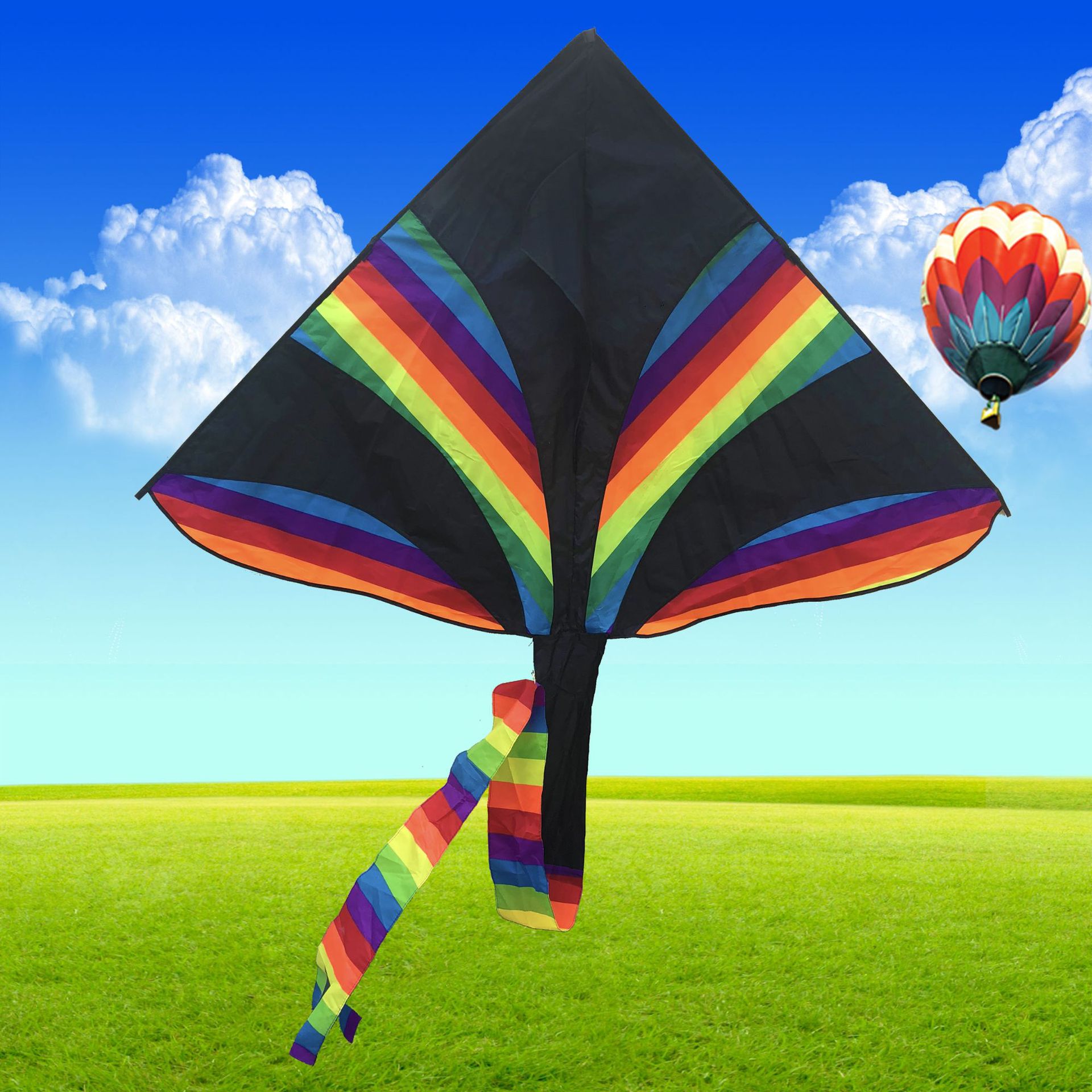 Large supply new pattern Rainbow Colorful kite simple Nasty easily fly Solid Colorful kite Customizable Kite
