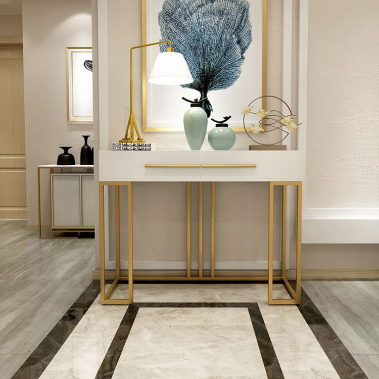 中式现代简约创意铁艺客厅门厅玄关柜铁艺玄关桌供桌条案玄关台|ms