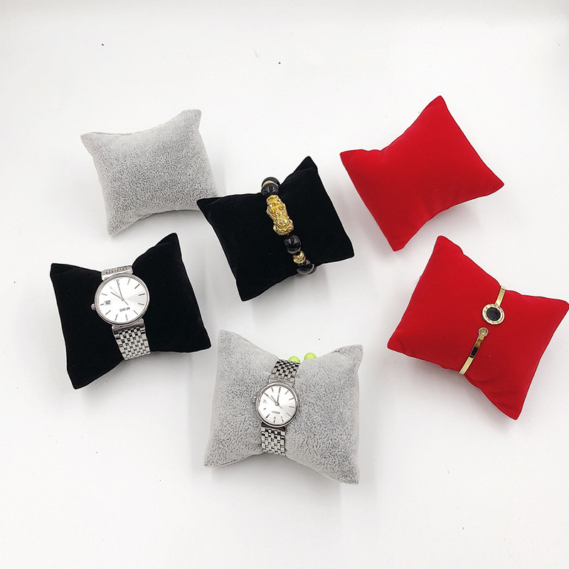 现货手表盒7*8手表展示小枕头绒布丝绵枕头手表手镯首饰展示道具