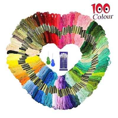 彩色棉线 dmc色号 手工diy编织手链 十字绣线绣花针刺绣线套装|ms