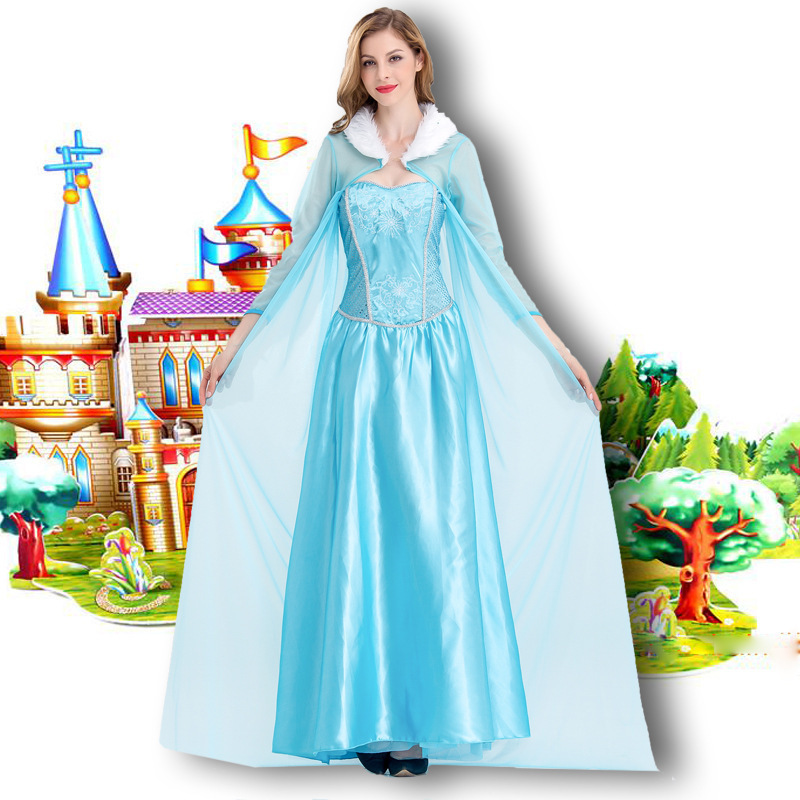 New Dream Wonderland Adult Frozen Stage Performance Costume Halloween Snow White Costume Elsa Princess Dress