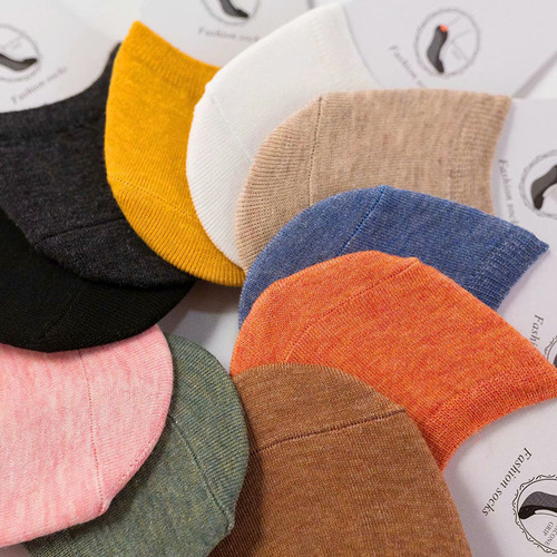 Spring and summer thin cotton half-palm invisible socks women's boat socks shallow solid color Korean style socks women's socks wholesale