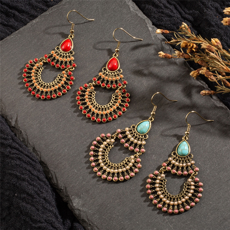 Ethnic Style Classical Retro Geometric Oval Earrings display picture 2