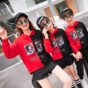 2019 With children Autumn and winter A Three Mother and daughter Mother and son Cartoon Sweater Mosaic fashion thickening Homewear